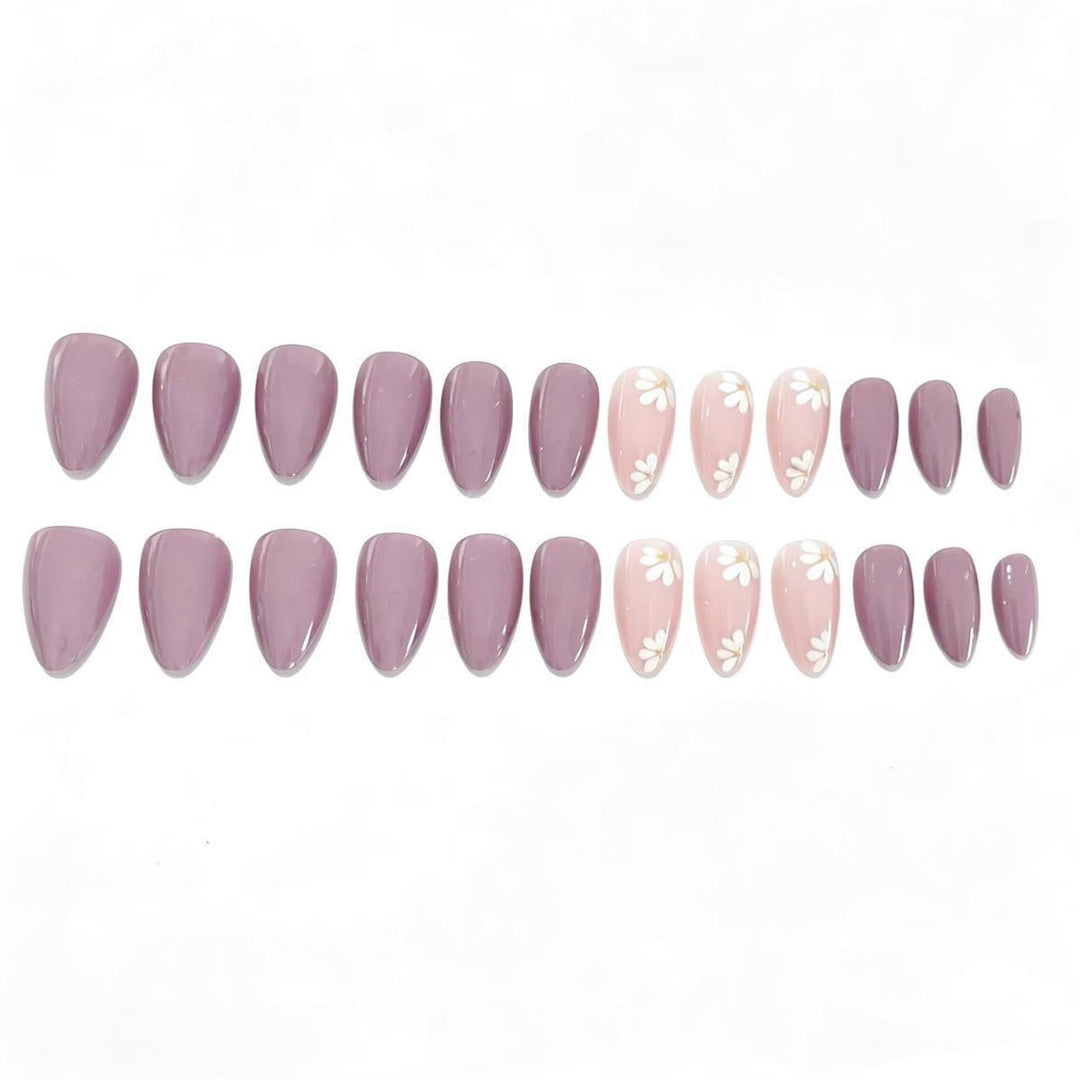Elegant Floral Press-On Nail Tips Kalsten