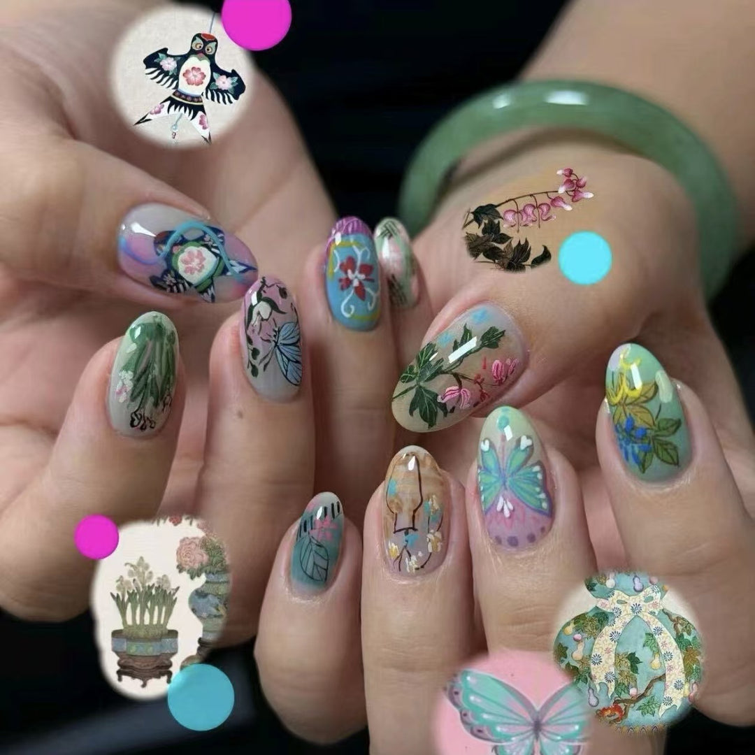 Stylish Artistic Press-On Nail Set Kalsten