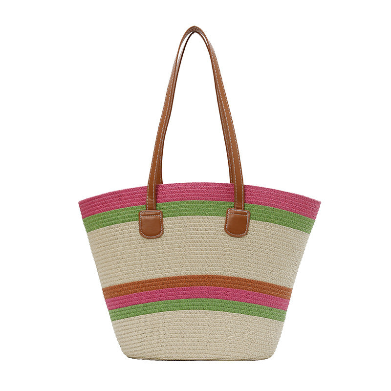 WoColorful Straw Beach Tote Bag Kalsten