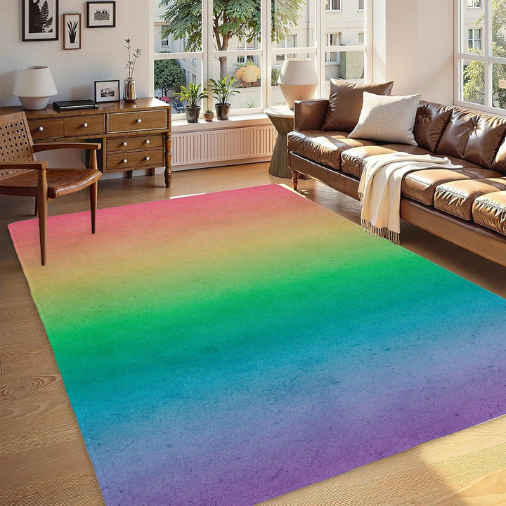 Abstract Leaf Print Area Rug