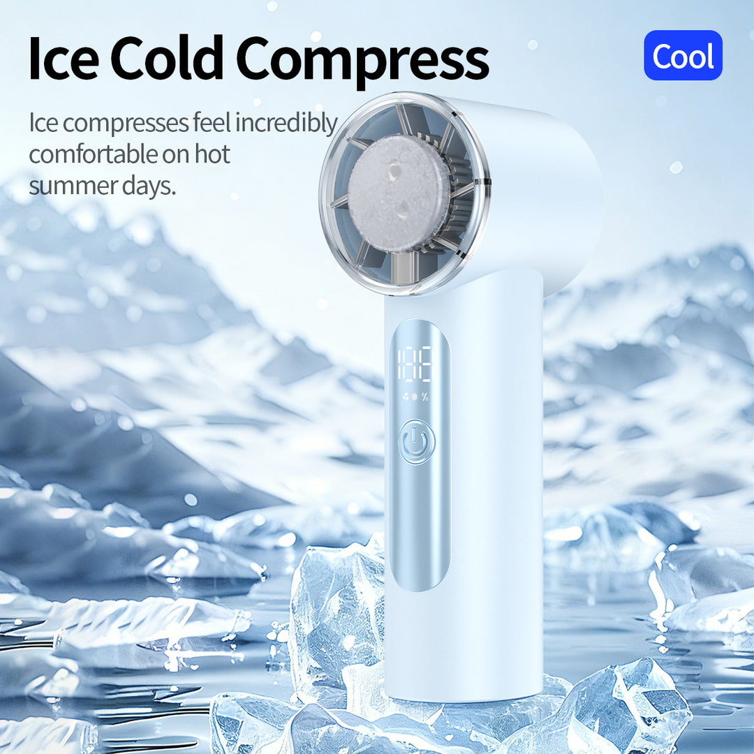 Unisex nan handheld cooling fan with ice cartridge and LED display Kalsten