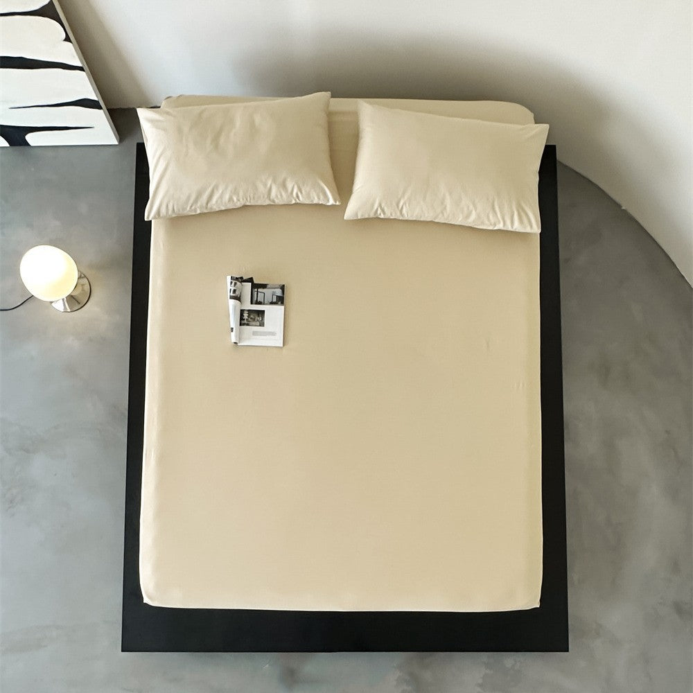 Fitted sheet set with pillowcases made of extra soft cotton jersey and deep hem