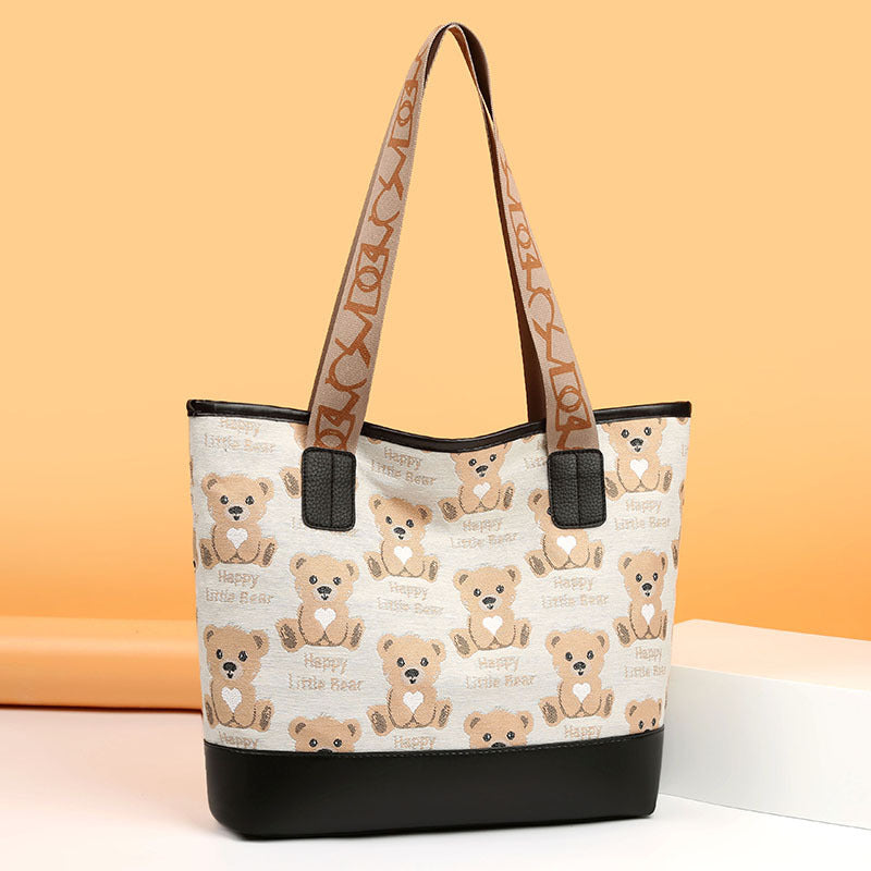 Whimsical Bear Print Tote Bag