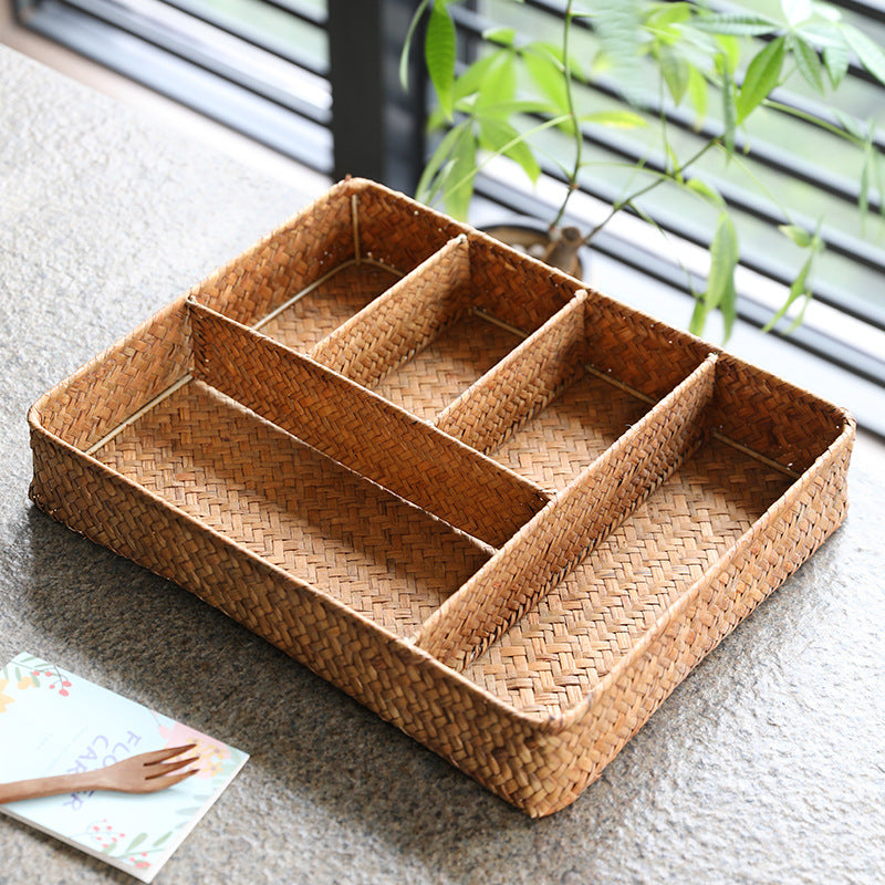 Woven Multi-Compartment Storage Basket Kalsten