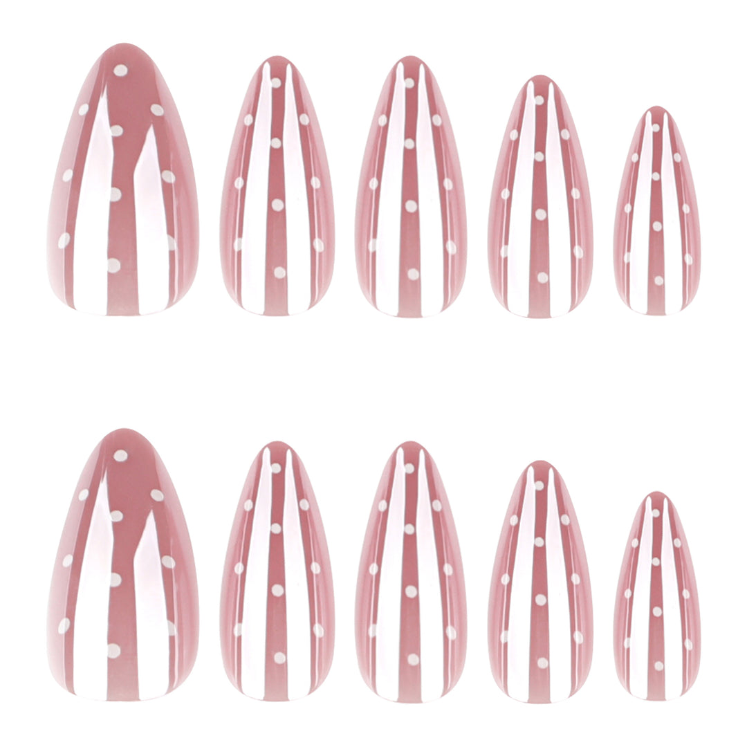Artistic nail extensions with glitter and dots Kalsten