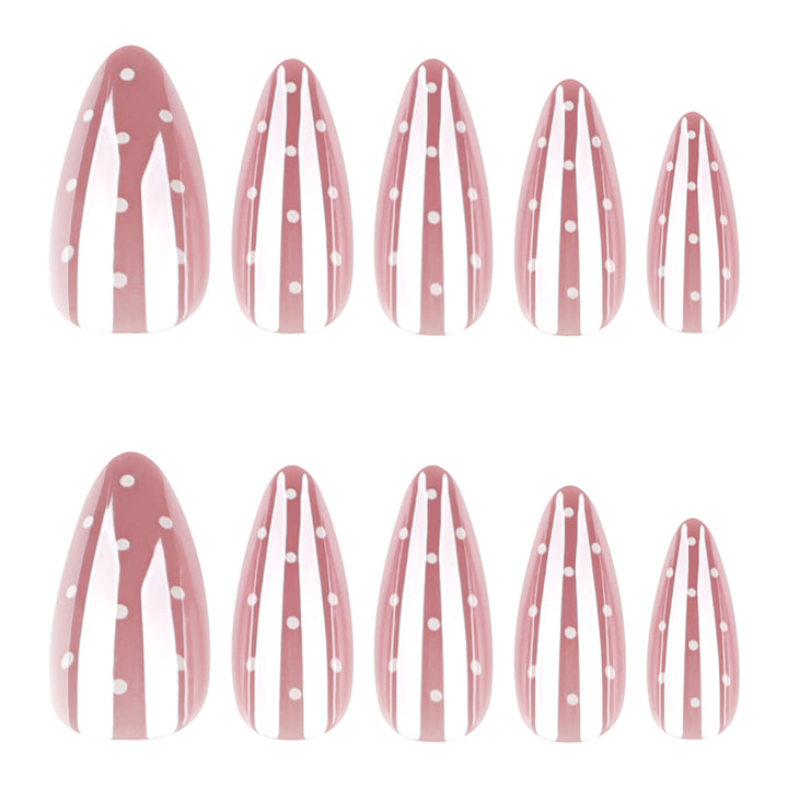 Artistic nail extensions with glitter and dots Kalsten