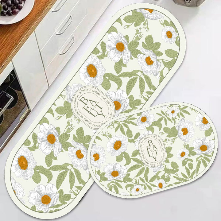 Floral Design Anti-Fatigue Kitchen Mat Kalsten