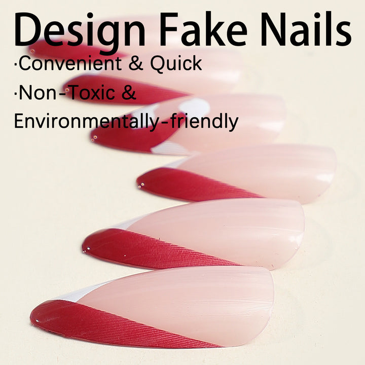 Acrylic nail set with stylish French tip design and elegant color gradients Kalsten