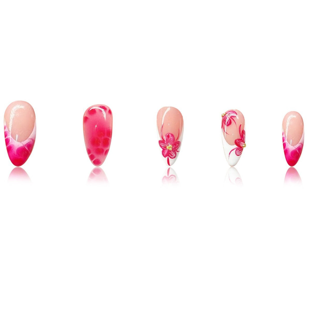 Artistic Floral Stiletto Nail Art Kalsten