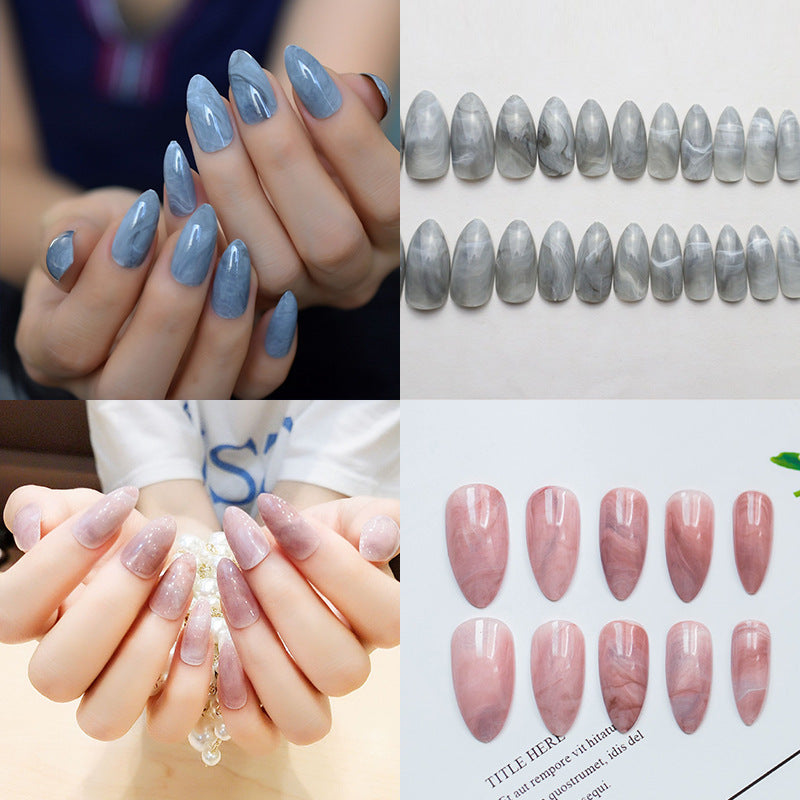 Elegant Marble Effect Press-On Nail Tips Kalsten