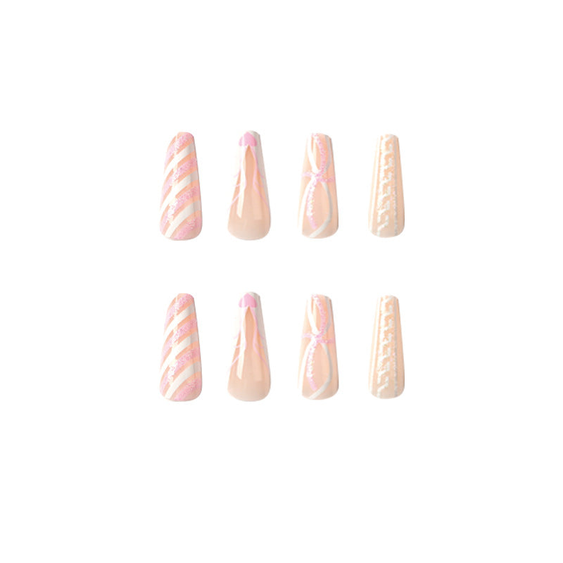 Translucent artificial nails with delicate patterns Kalsten