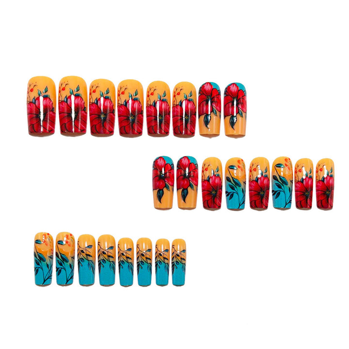 Artificial nails with floral summer design Kalsten
