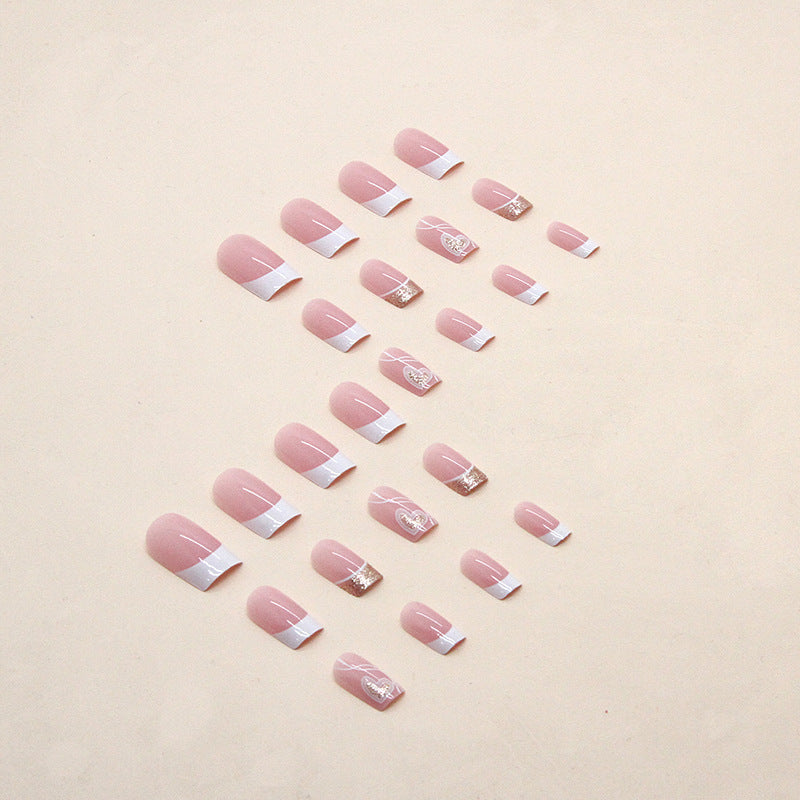 Romantic Heart-Design Nail Extensions Kalsten