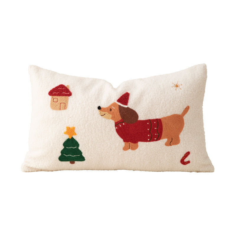 Christmas embroidered decorative cushion cover with bead application Kalsten