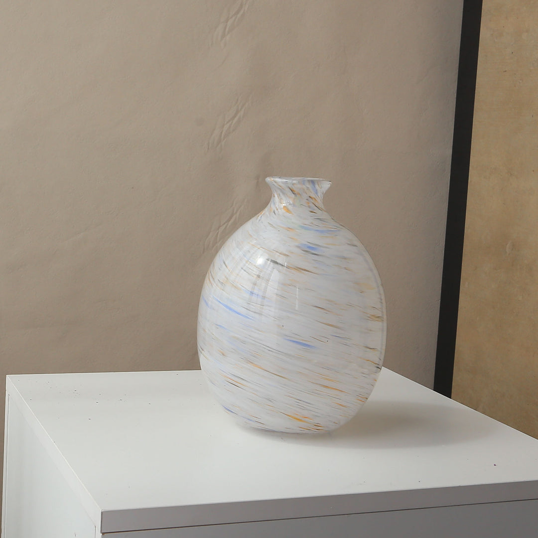 Handblown Swirl-Pattern Decorative Bulb Vase Kalsten