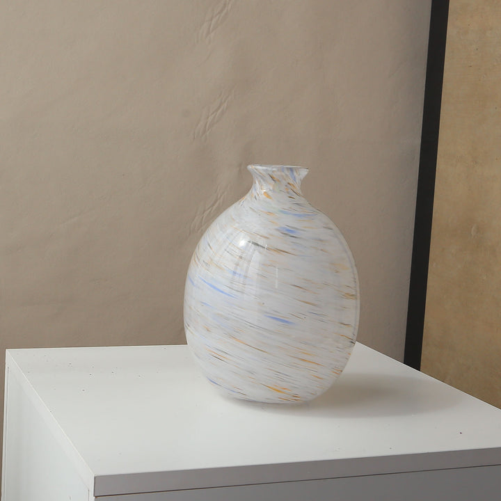 Handblown Swirl-Pattern Decorative Bulb Vase Kalsten