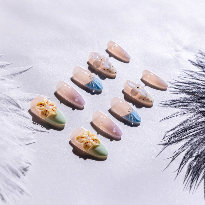 Creative Floral Press-On Nail Art Set