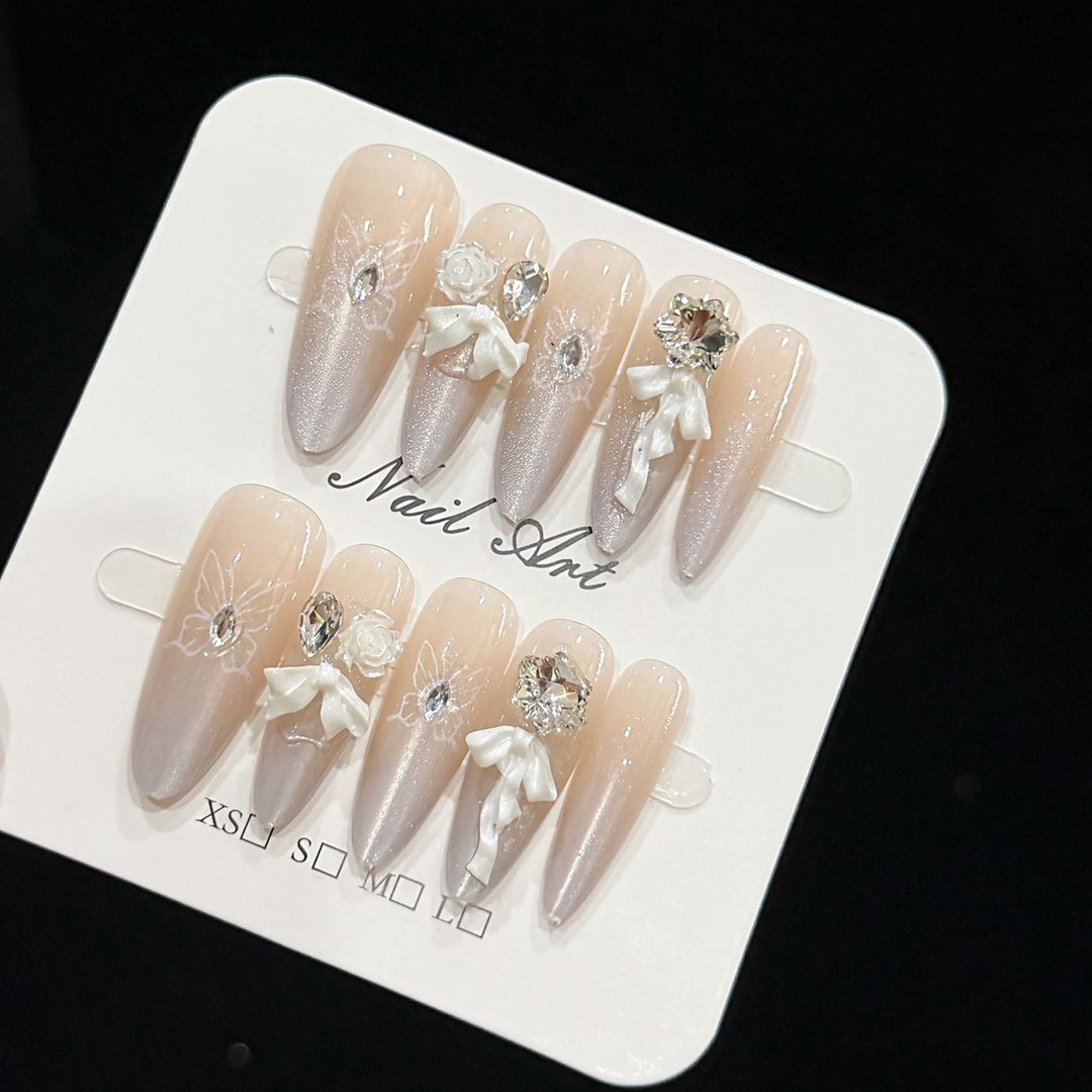Premium Decorative Long Press-On Nails Kalsten