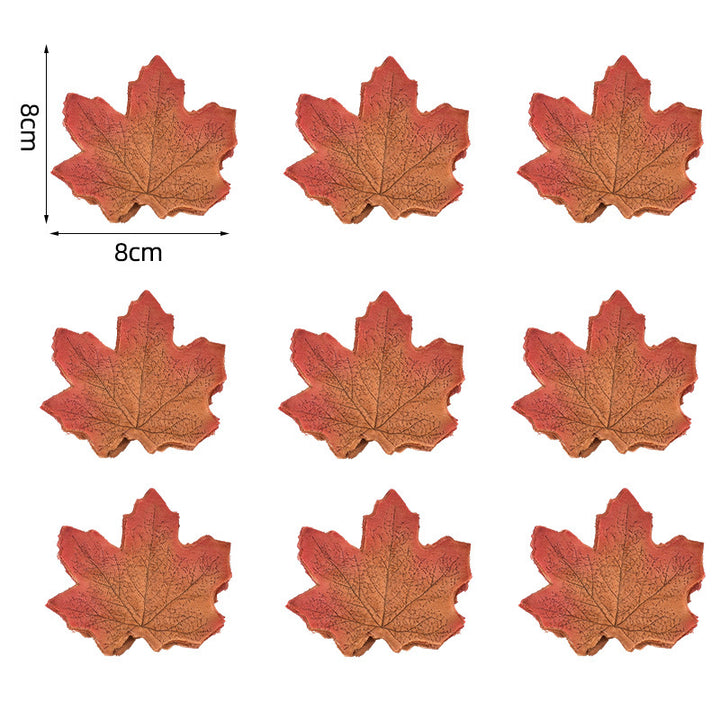 Artificial maple leaves table decoration made of flexible PU for autumn arrangements