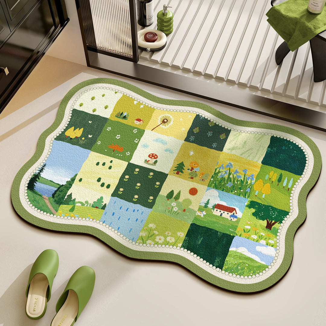 Floral Patchwork Bath Mat Kalsten
