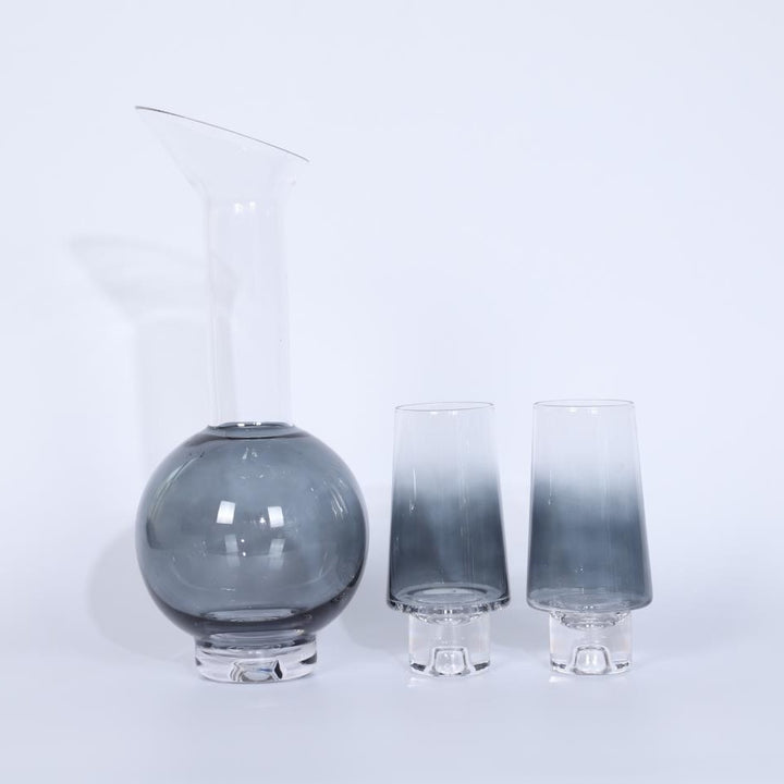 Modern Glass Carafe and Tumbler Set