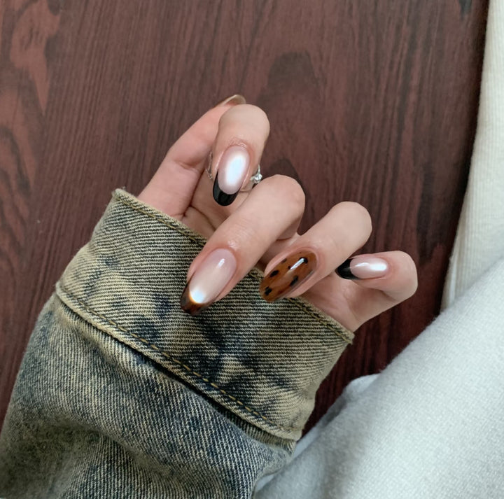 Artistic Ombre Press-On Nails with Creative Patterns Kalsten