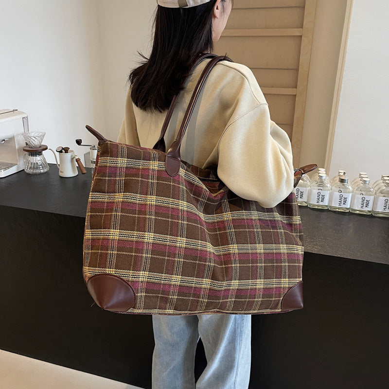 Plaid Structured Weekend Duffle Bag Kalsten