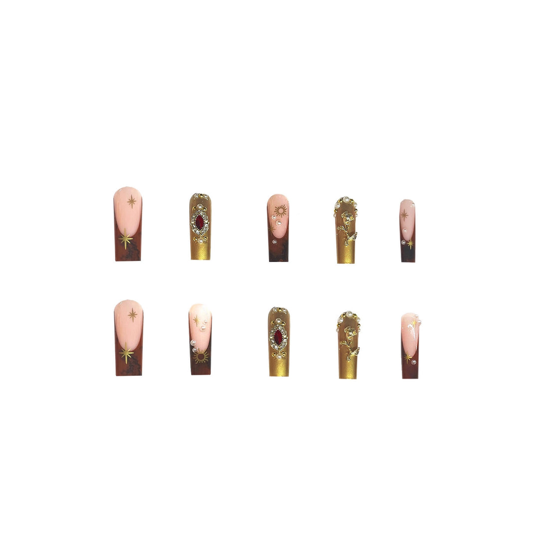 Glamorous Ornate Press-On Nails Kalsten