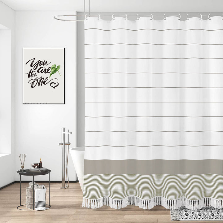 Striped Fabric Shower Curtain Kalsten