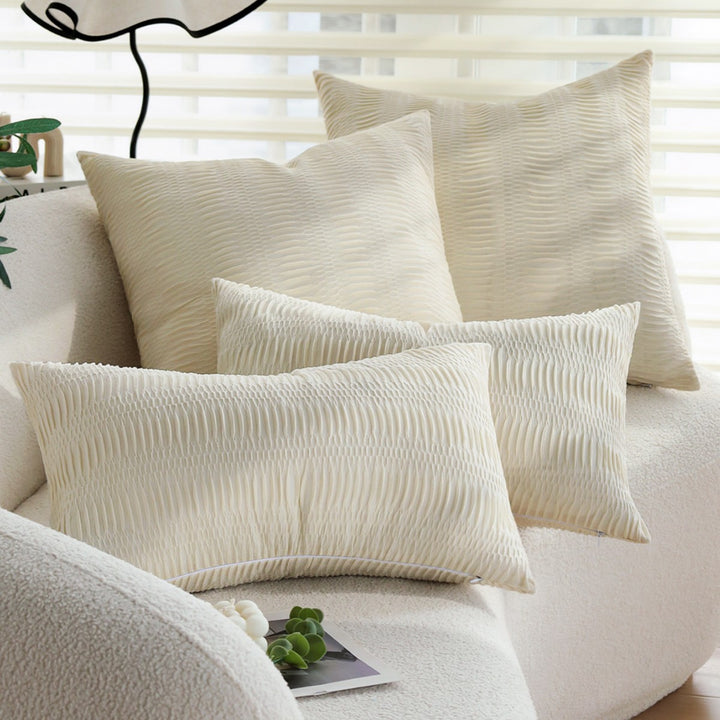 Rectangular decorative cushion cover with gathered pleated look Kalsten