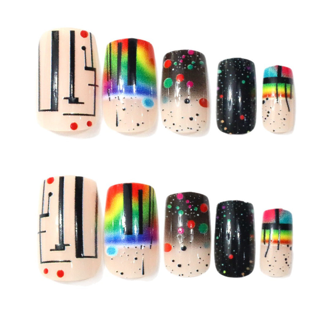 Artistic Neon Acrylic Nail Art Kalsten