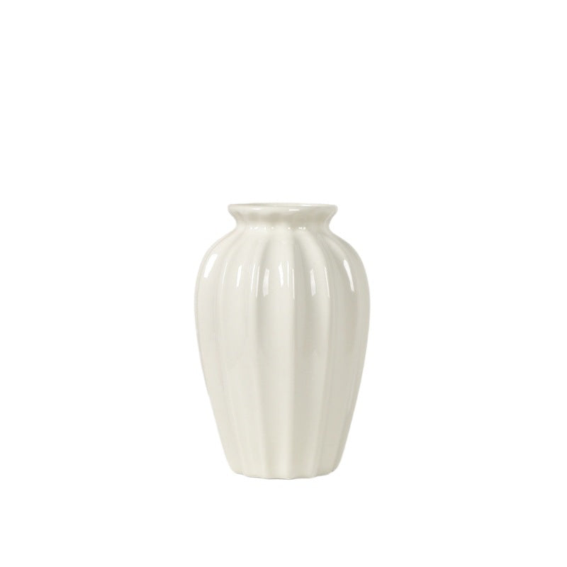 Elegant Pleated Ceramic Flower Vase Kalsten