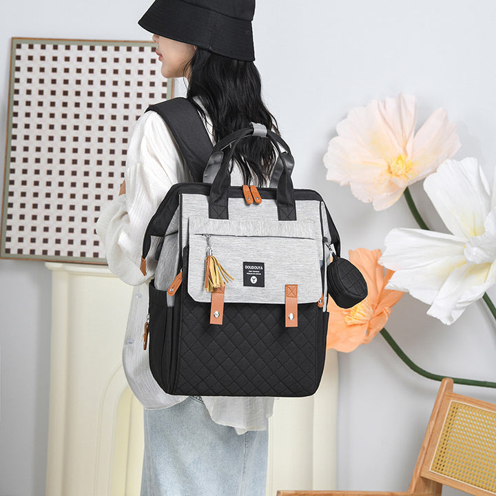 Multifunctional Quilted Diaper Backpack Kalsten