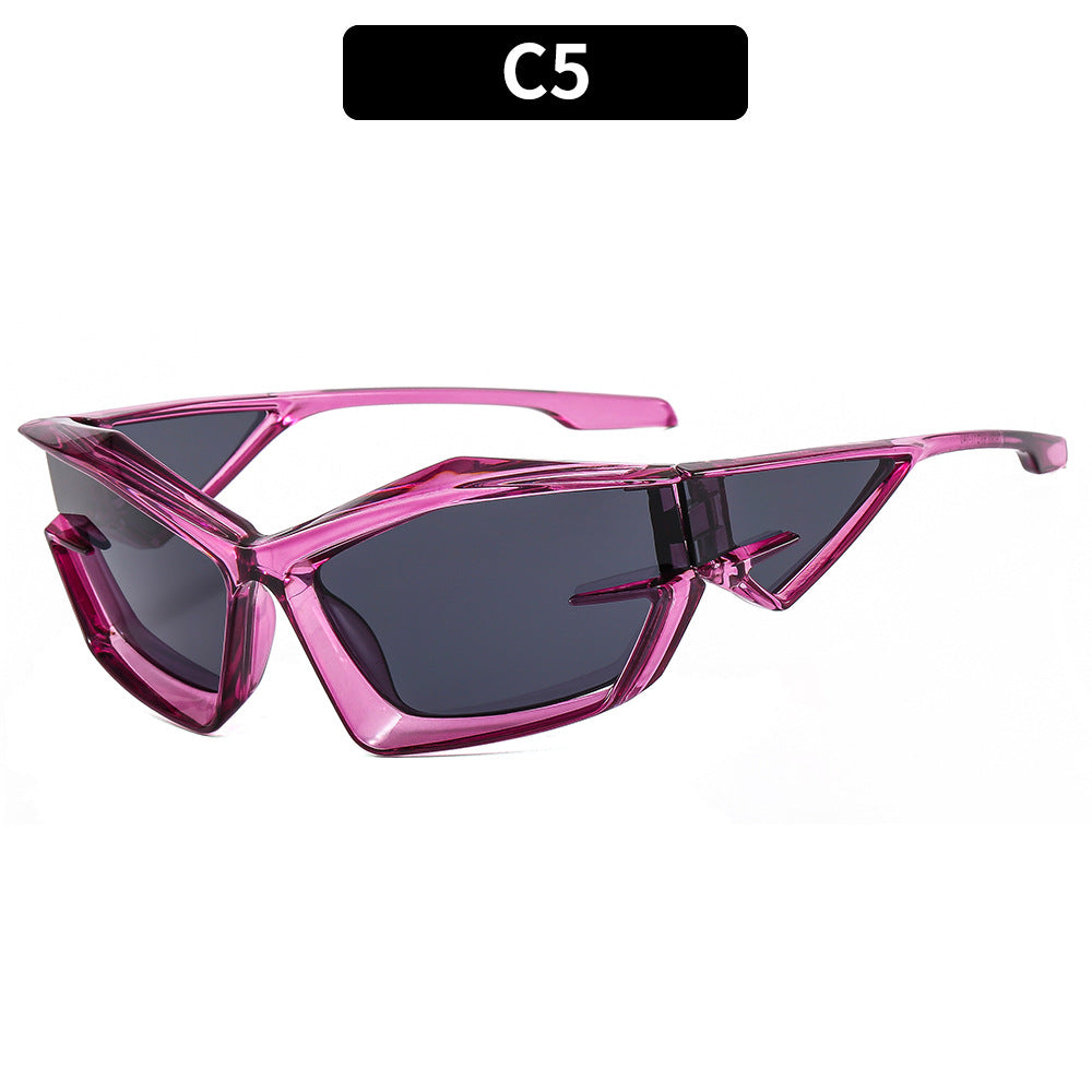 Futuristic Geometric Shield Sunglasses  1787663880