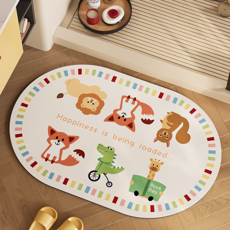 Playful Cartoon Animal Area Mat Kalsten