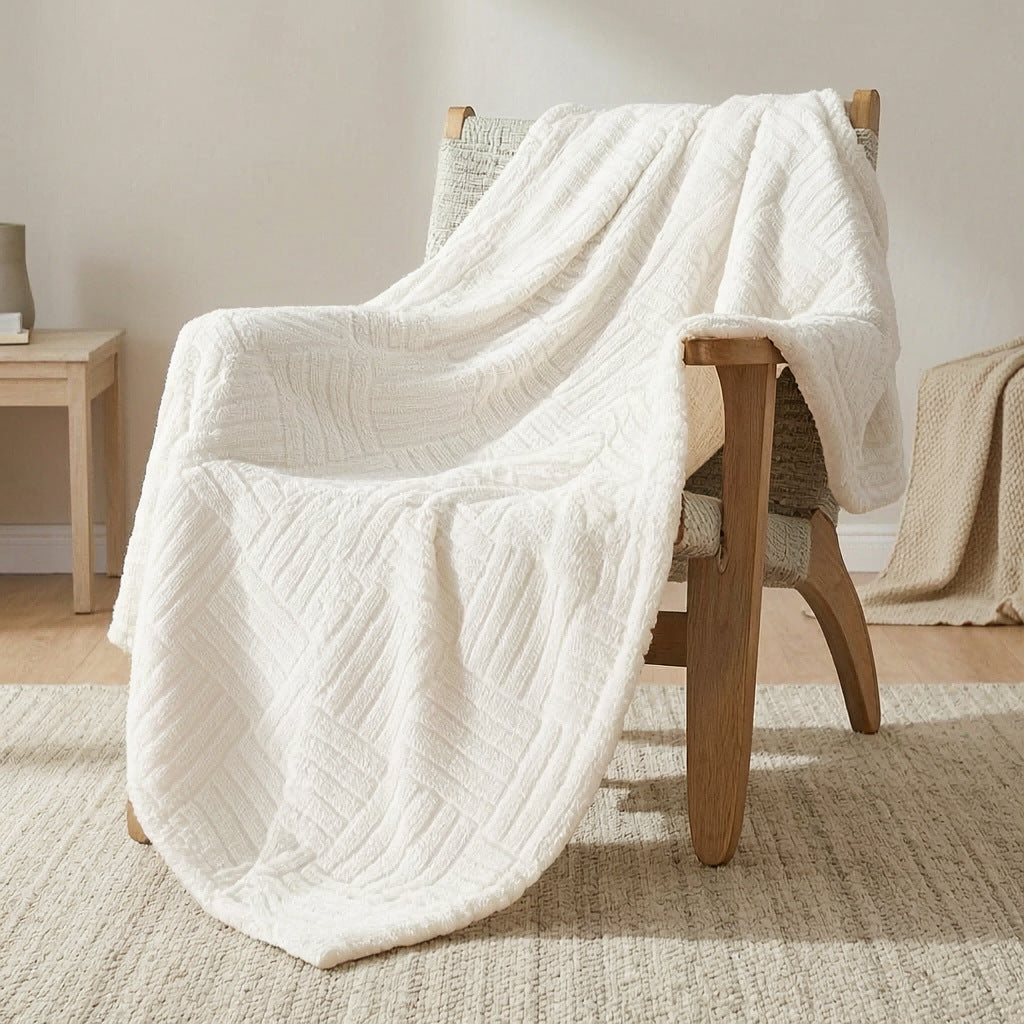 Textured Fleece Throw Blanket