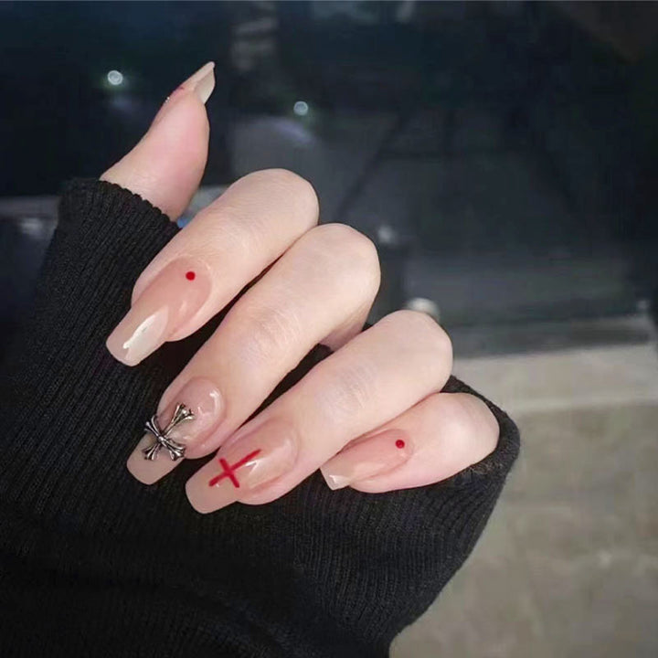Artificial nail set in elegant minimalist style with creative accents Kalsten