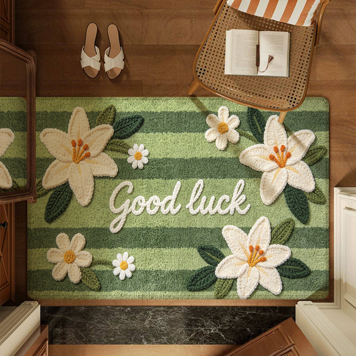 Floral Motivational Entry Mat