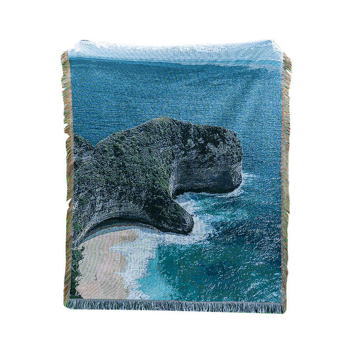 Scenic Coastal Landscape Throw Blanket
