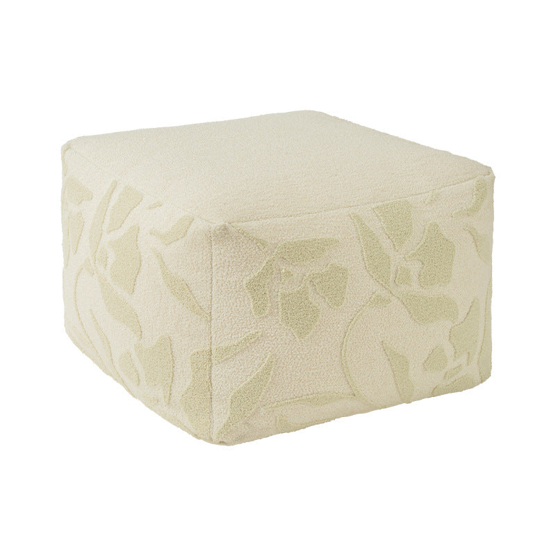 square pouf with bouclé cover and textured jacquard pattern Kalsten