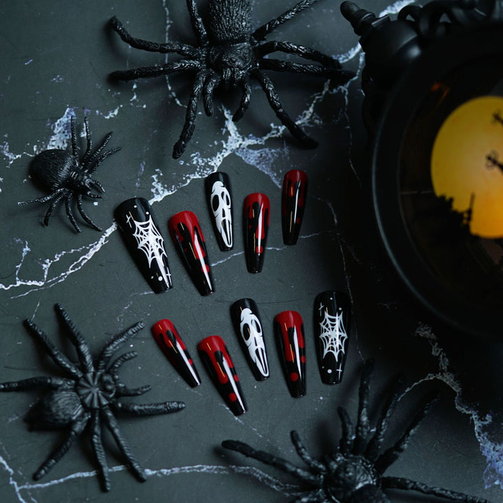 Gothic-Themed Press-On Nail Art Set Kalsten