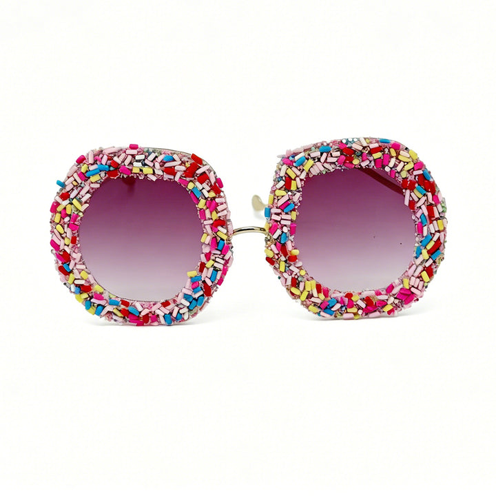 Ladies creative designer sunglasses with colorful jewelry frame Kalsten
