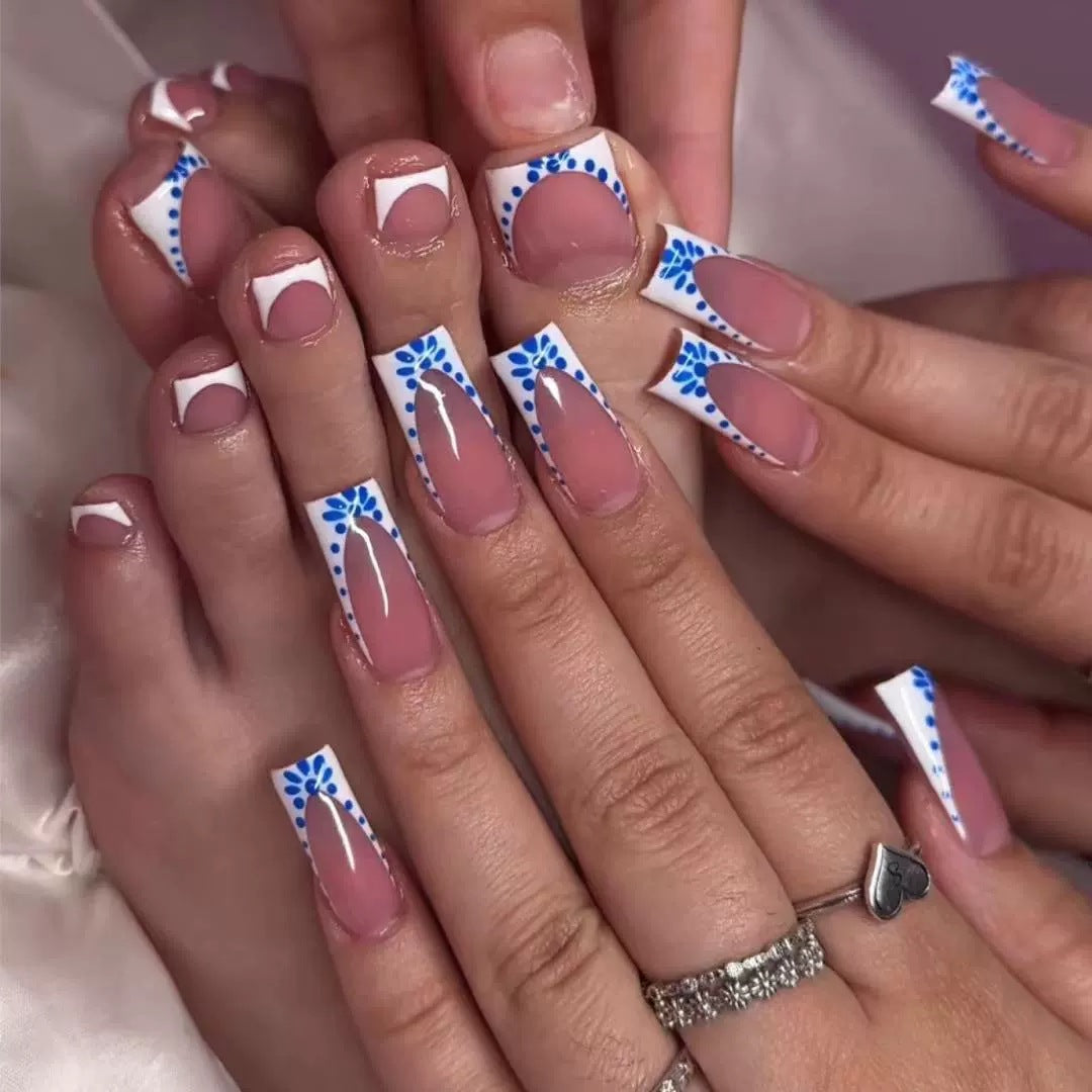 Artistic French Tip Nail Design Kalsten