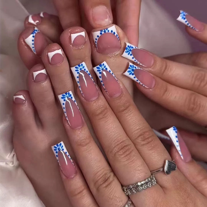 Artistic French Tip Nail Design Kalsten