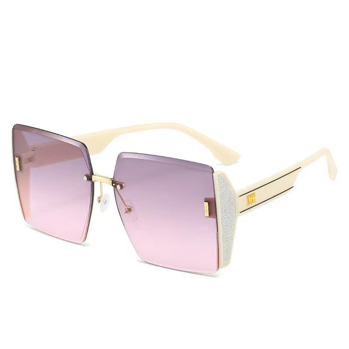 Ladies extravagant square sunglasses frame with glittering accents Kalsten