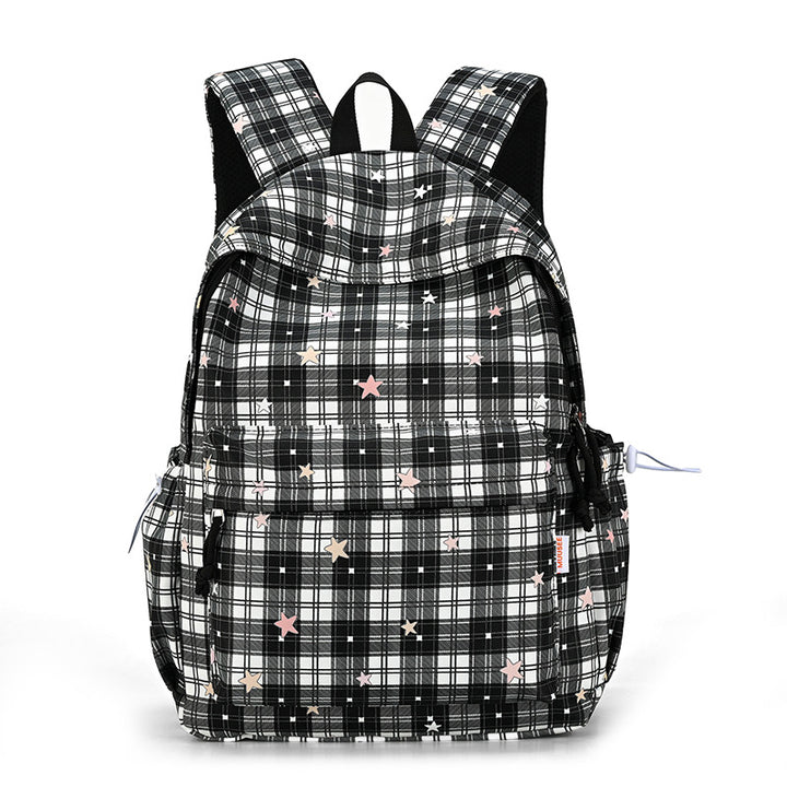 Stylish Multi-Pocket Plaid Backpack Kalsten