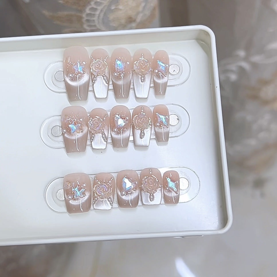 Elegant Floral Design Press-On Nail Set Kalsten