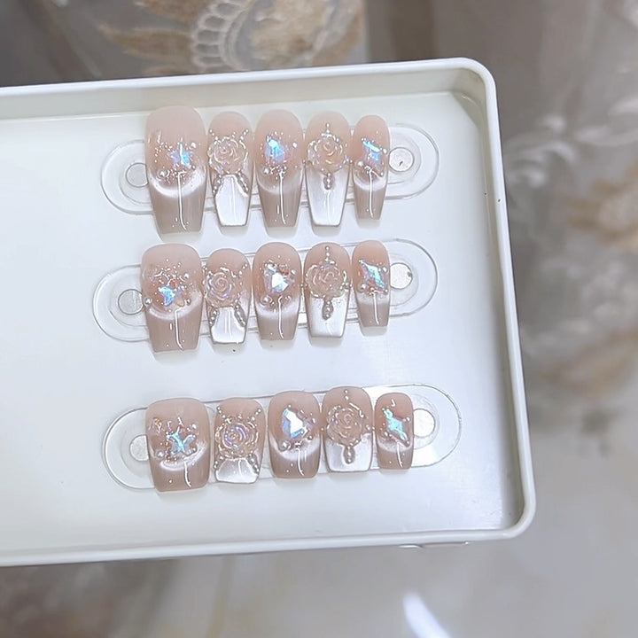 Elegant Floral Design Press-On Nail Set Kalsten