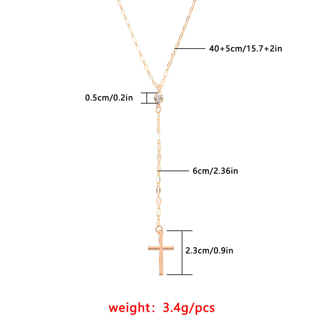 Dainty Cross Lariat Necklace Kalsten