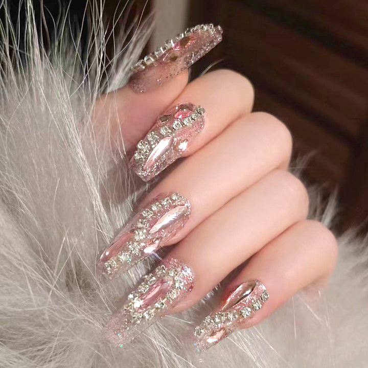 Glamorous Rhinestone-Decorated Press-On Nail Tips Kalsten
